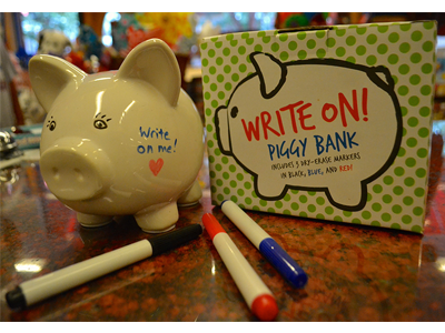 Write-on Piggy Bank