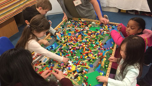 Kids at the Lego Table