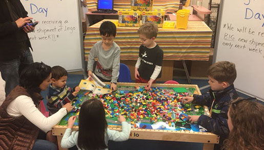 Kids at the Lego Table